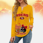 San Francisco 49ers | Premium NFL Turkey and Touchdowns V-neck Long Sleeve Shirt TD - Image 4