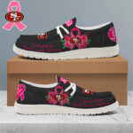 San Francisco 49ers | Premium NFL Breast Cancer Loafer Shoes HI - Image 3