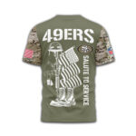 San Francisco 49ers | Premium NFL Salute To Service 3D Shirt TD - Image 4