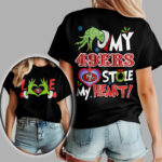 San Francisco 49ers | Premium NFL Grinch Women's Shirt TD - Image 2