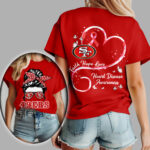 San Francisco 49ers | Premium NFL Heart Disease Awareness Women's Shirt TD - Image 2