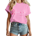 San Francisco 49ers | Premium NFL Breast Cancer Women's Shirt MM - Image 2