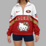 San Francisco 49ers | Premium NFL Hello Kitty V-neck Zipper TD - Image 3