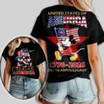 San Francisco 49ers | Premium NFL Mickey Celebrate America Women Shirt TD - Image 2