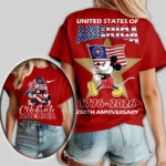 San Francisco 49ers | Premium NFL Mickey Celebrate America Women Shirt TD - Image 3