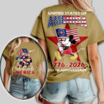 San Francisco 49ers | Premium NFL Mickey Celebrate America Women Shirt TD - Image 4